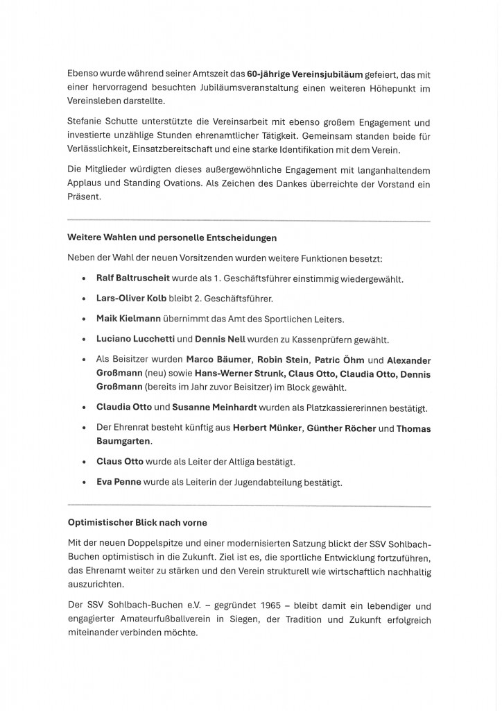 Pressemitteilung 2, SSV